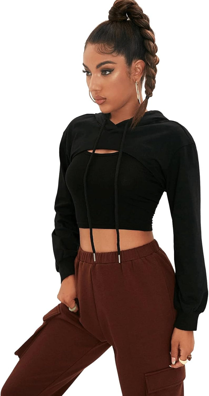 Elevate Your Style with Our Women's Long Sleeve Super Crop Hoodie