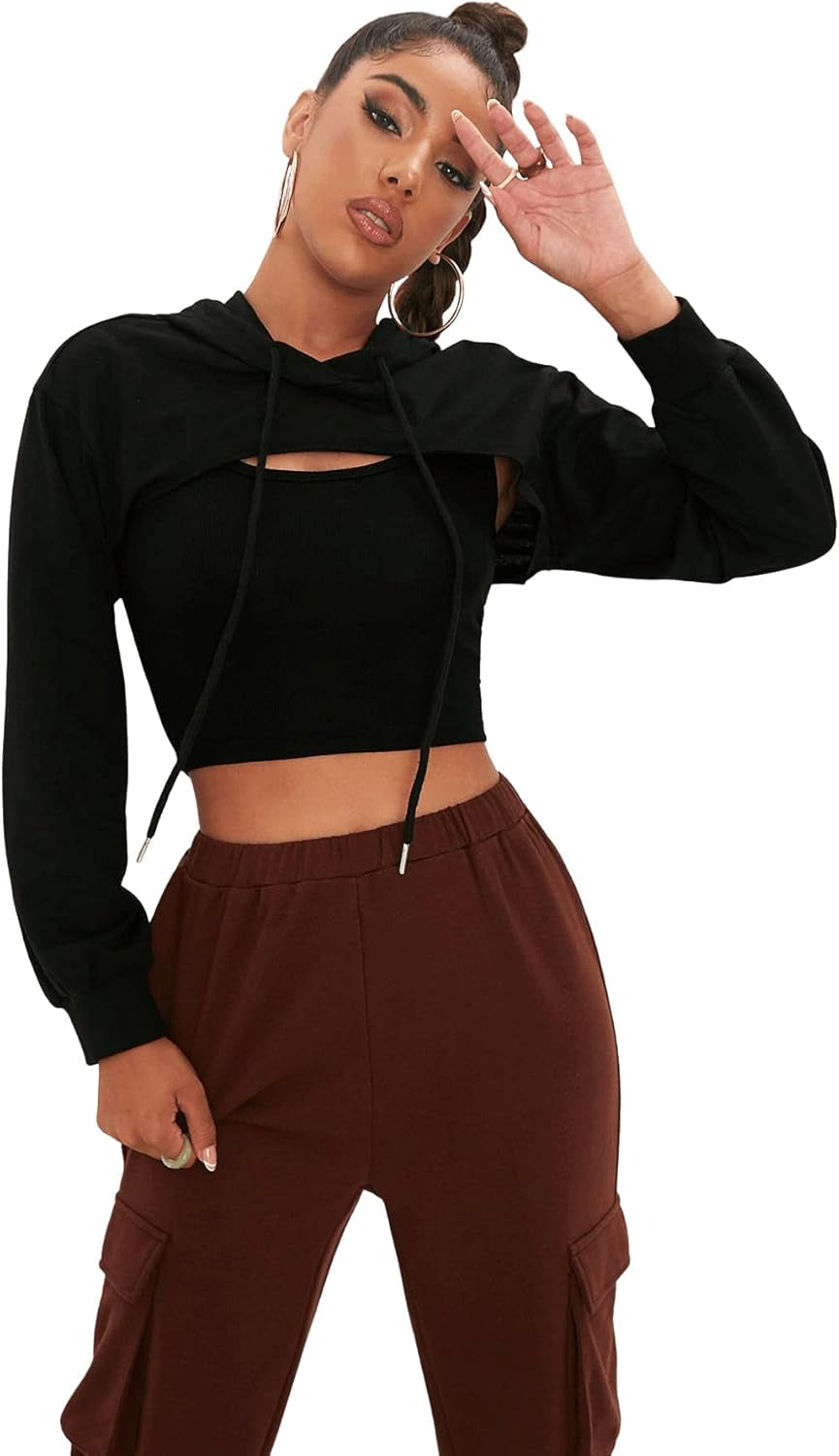 Elevate Your Style with Our Women's Long Sleeve Super Crop Hoodie